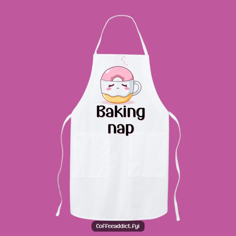Funny Sleepy Donut Apron: Bake with Joy and Cuteness with this Nudged Treat Design