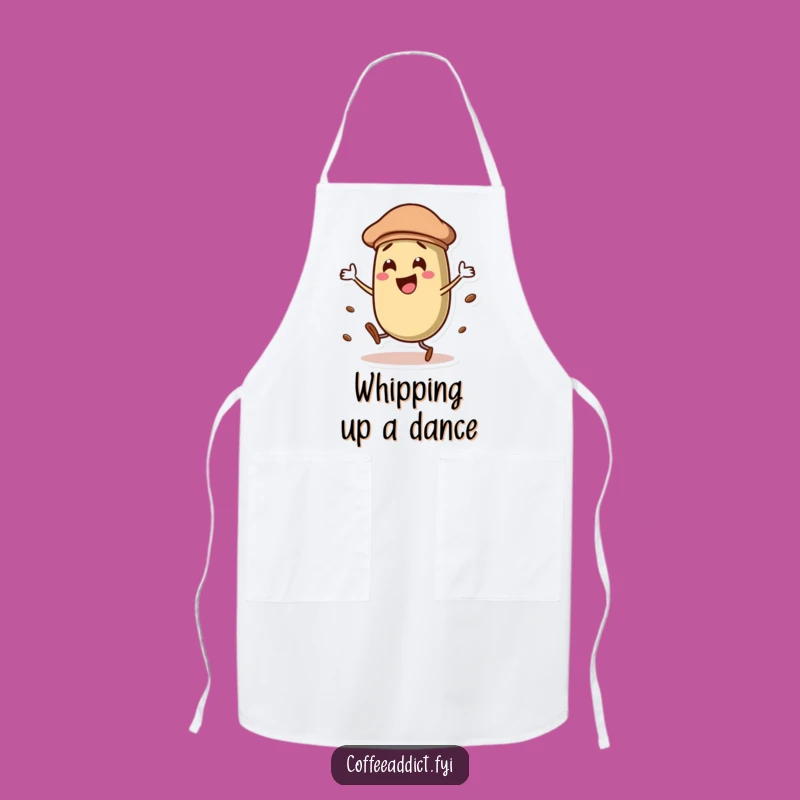 Funny Dancing Beret Coffee Bean Apron, Chic Kitchen Wear for the Artistic Barista