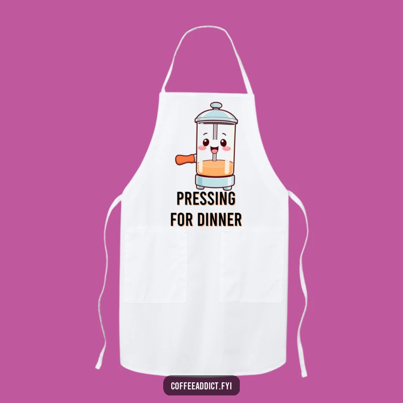 Funny Kawaii French Press Apron: Smiling Pressing Gear for Coffee Makers
