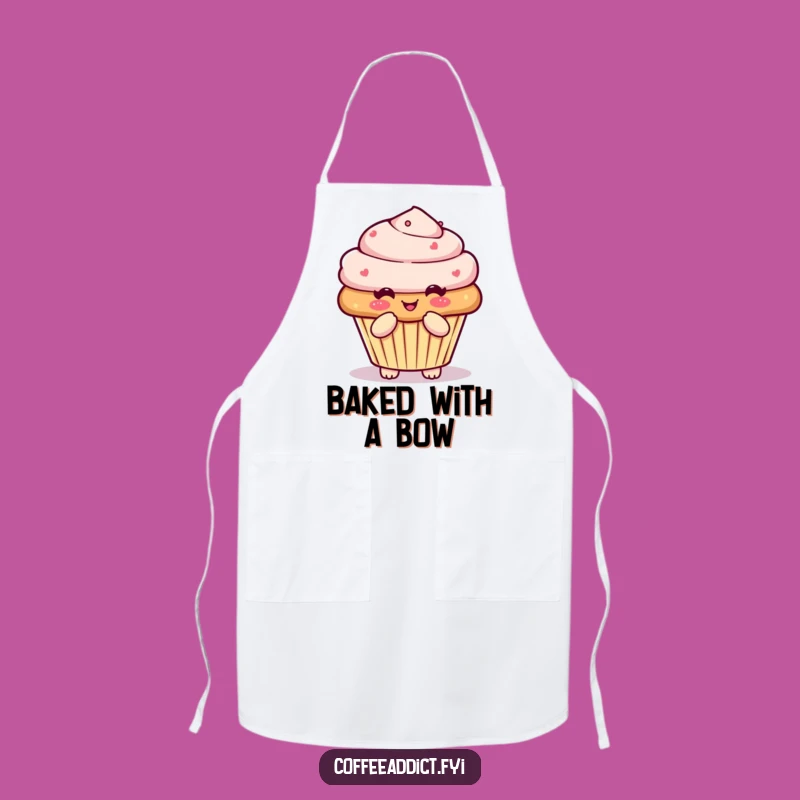Funny Kawaii Muffin Apron: Bowing Character Chef Gear for Sweet Baking