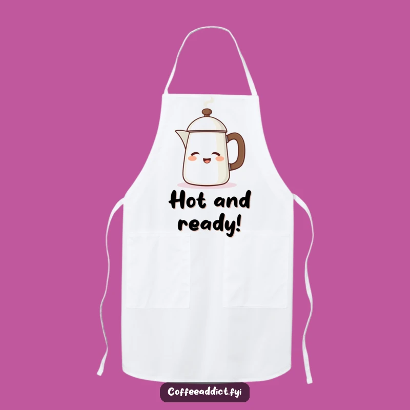Funny Winking Coffee Pot Apron - Cook with Comedic Zest