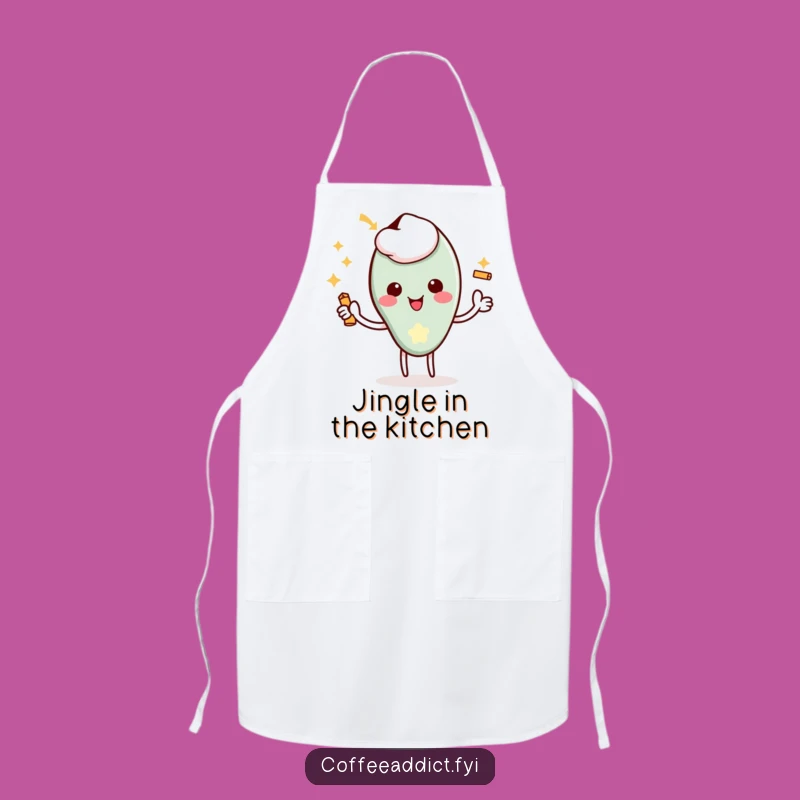 Funny Kawaii Coffee Spoon Apron, Delighted Flourish Gift for Kitchen Style