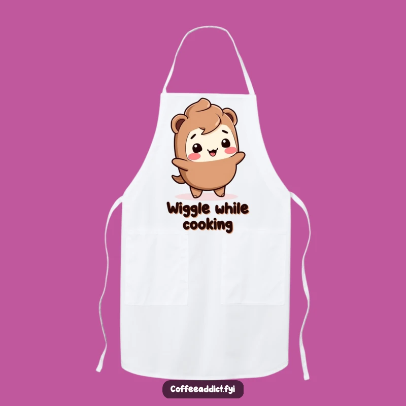 Funny Kawaii Mocha Apron: Giggling Wiggle Chef Gear for Kitchen Fun