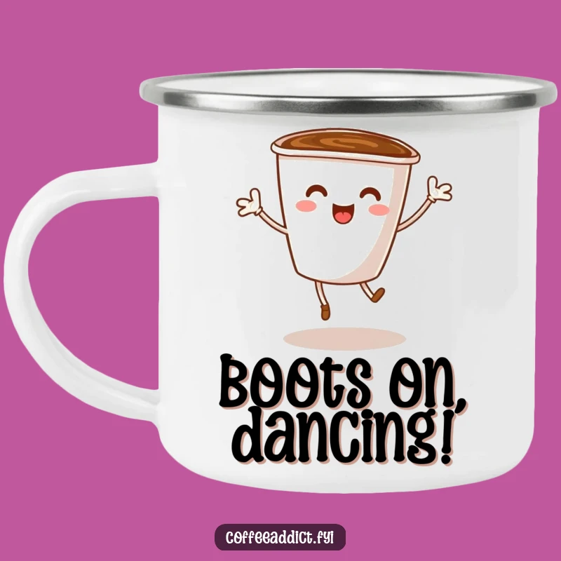 Funny Coffee Cup Dance Camping Mug for Adventurous Sips and Smiles