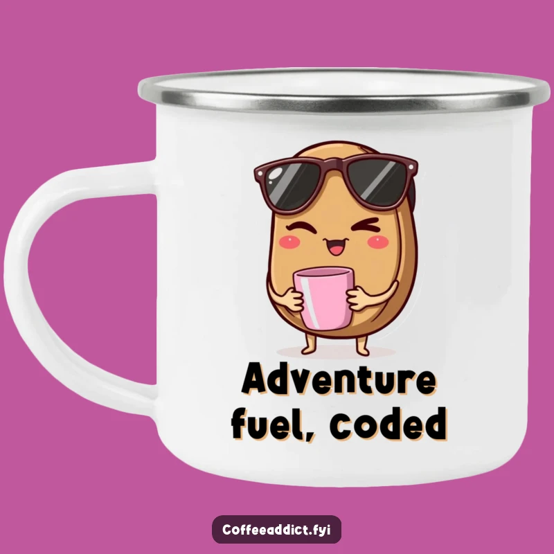 Funny Coffee Bean Camping Mug: Hilarious Outdoor Companion for Cool Adventures