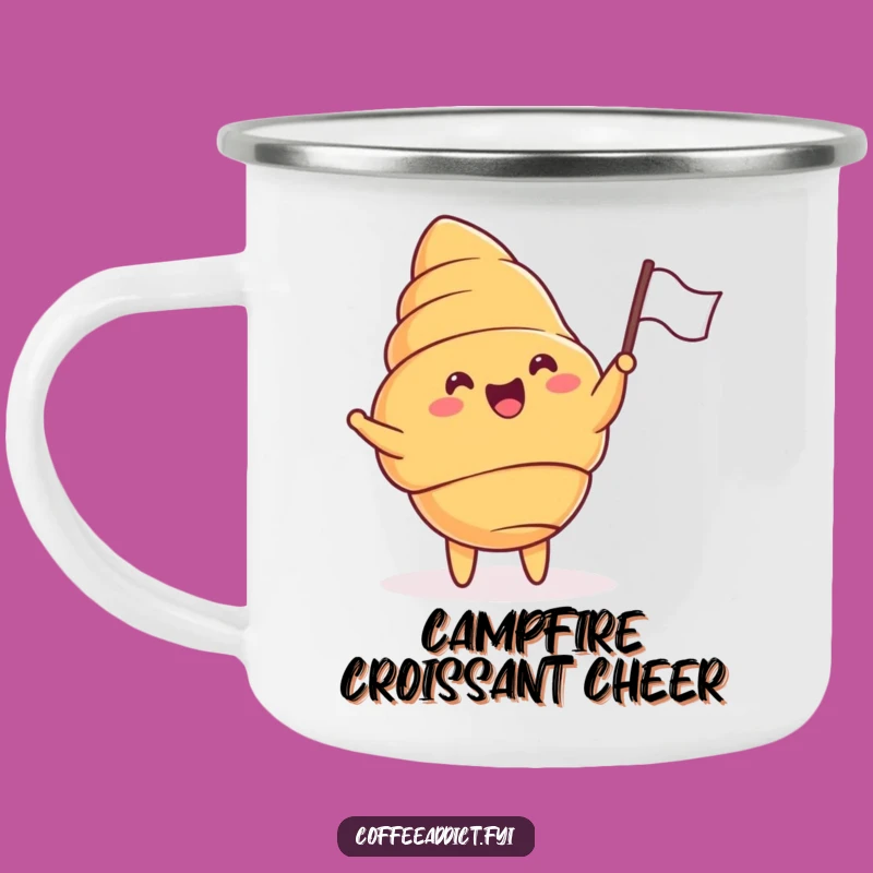 Funny Croissant Camping Mug: Hilarious Pastry for Outdoor Celebrations