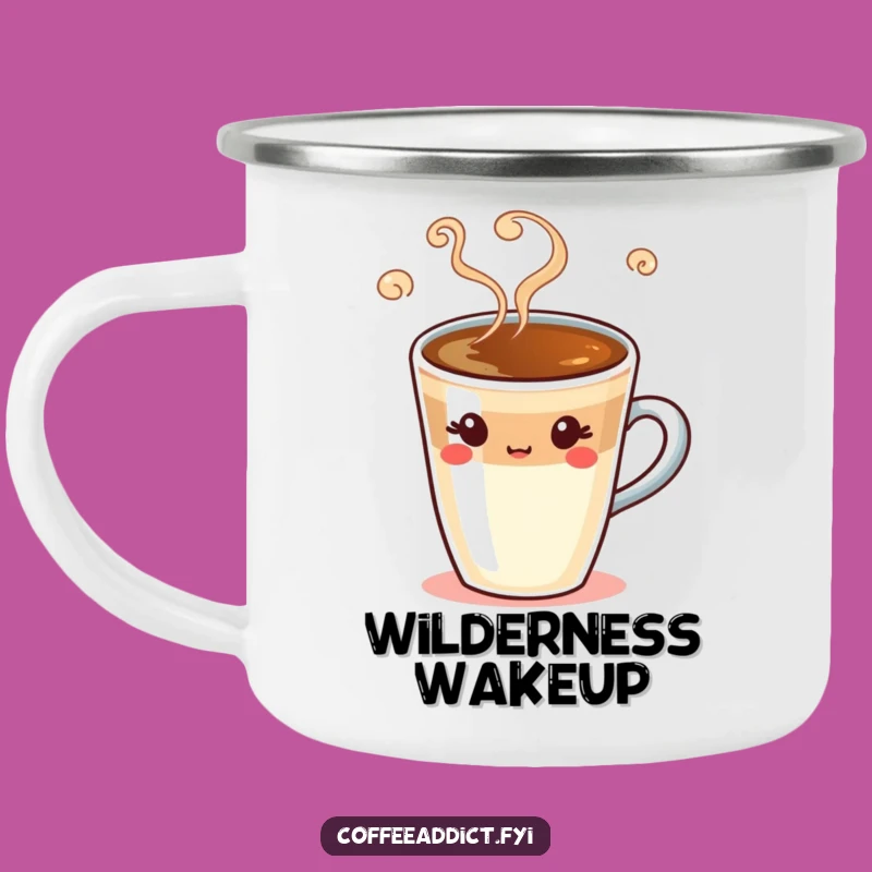 Funny Espresso Shot Camping Mug: Enjoy Coffee Outdoors with a Silly Winking Drink Design