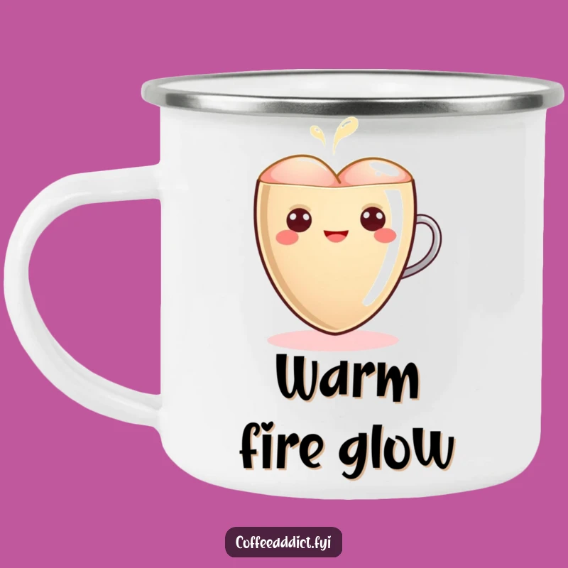 Funny Kawaii Latte Heart Camping Mug - Warm Outdoors, Loving Gift