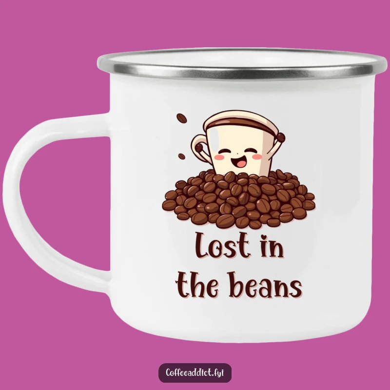 Funny Faceplant Camping Mug: Coffee Bean Dive - Unique Gift!