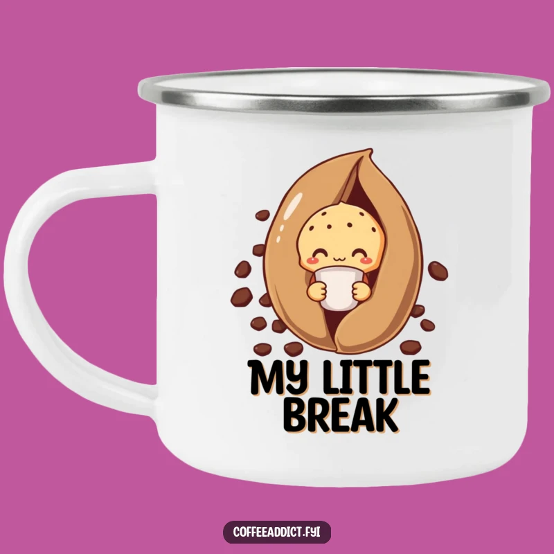 Funny Shy Muffin Camping Mug: Coffee Bean Pal Outdoor Mug