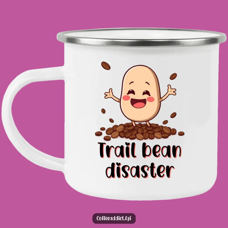 Funny Coffee Bean Camping Mug: Durable Spilling Beans Outdoor Gift