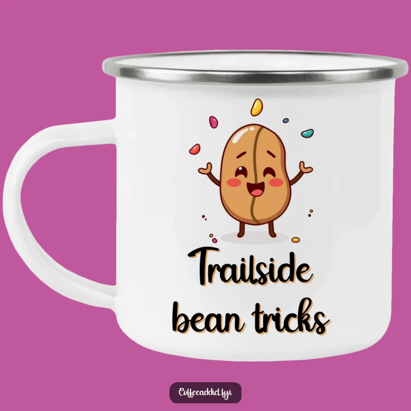 Funny Coffee Bean Camping Mug: Hilarious Outdoor Juggling Companion