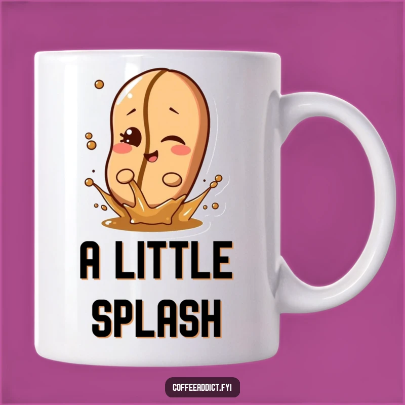 Funny Winking Coffee Bean Splash Mug, Mischievous and Humorous Coffee Lover Gift