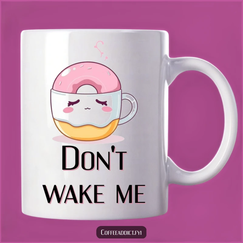 Funny Sleepy Donut Mug: A Cozy Coffee Moment with a Nudged Treat, Perfect Funny Gift
