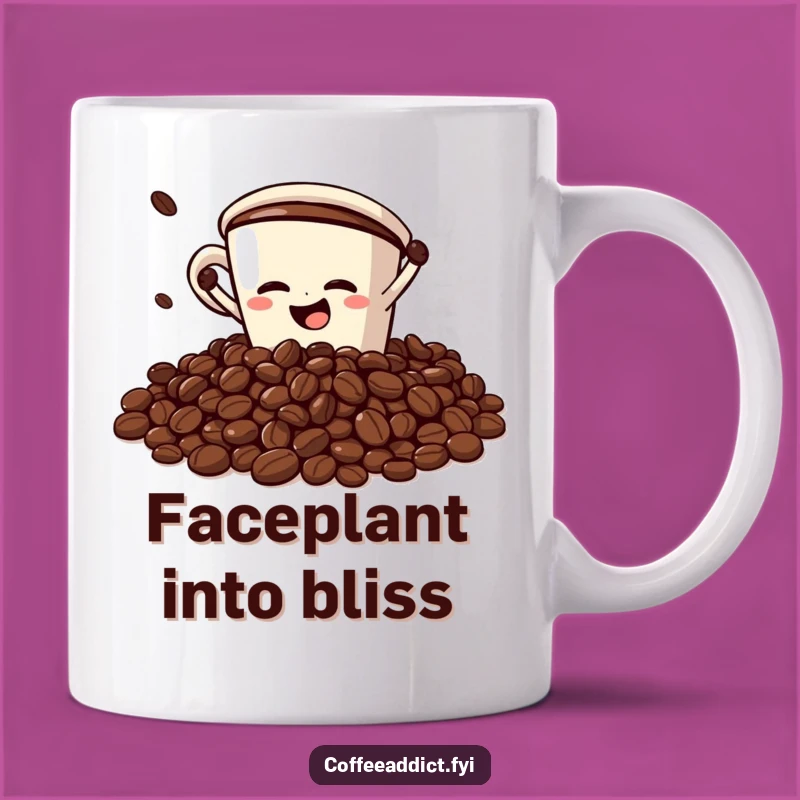 Funny Faceplant Coffee Cup Mug: Bean Chaos! - Perfect Gift!