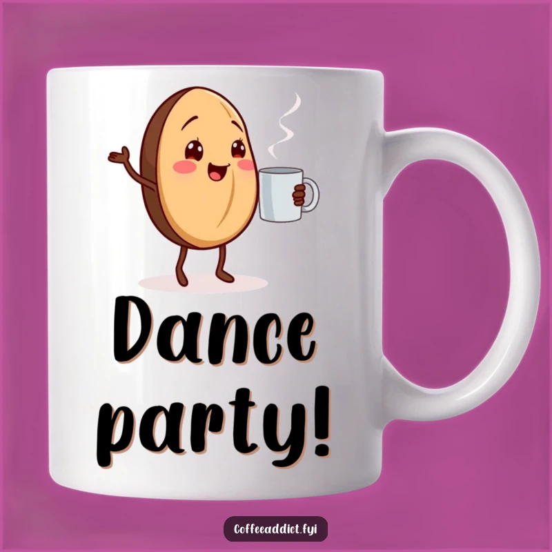 Funny Dancing Coffee Bean Mug: Cheerful Steaming Mug Gift for Coffee Addicts