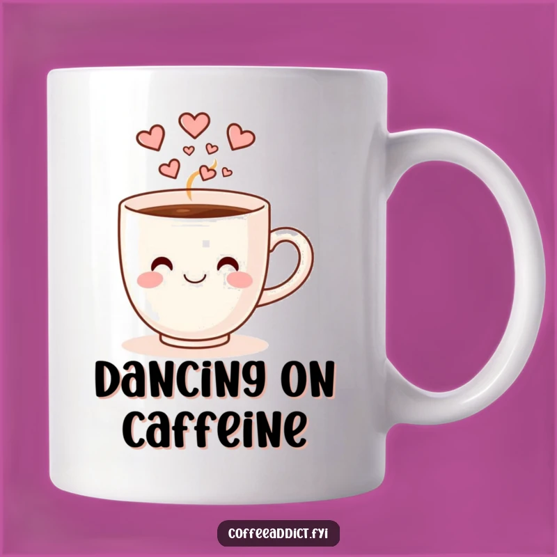 Funny Dancing Coffee Cup Mug: Heart Steam Lovers Gift