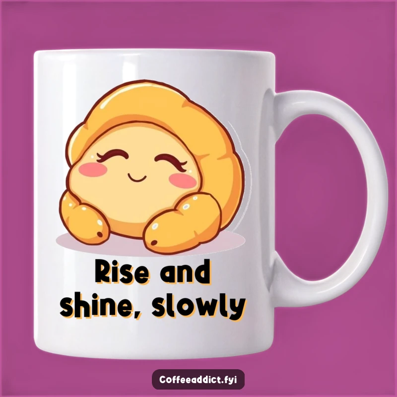 Funny Sleepy Croissant Mug - Perfect Wake-Up Gift for Pastry Lovers!