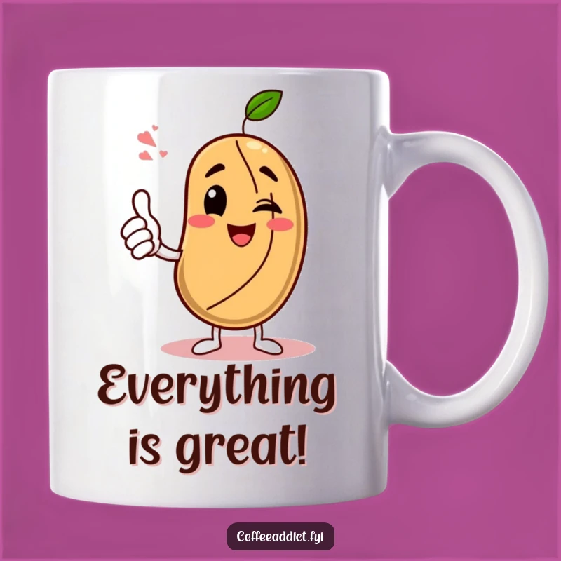 Funny Thumbs-Up Coffee Bean Mug: You Got This! - Perfect Gift!