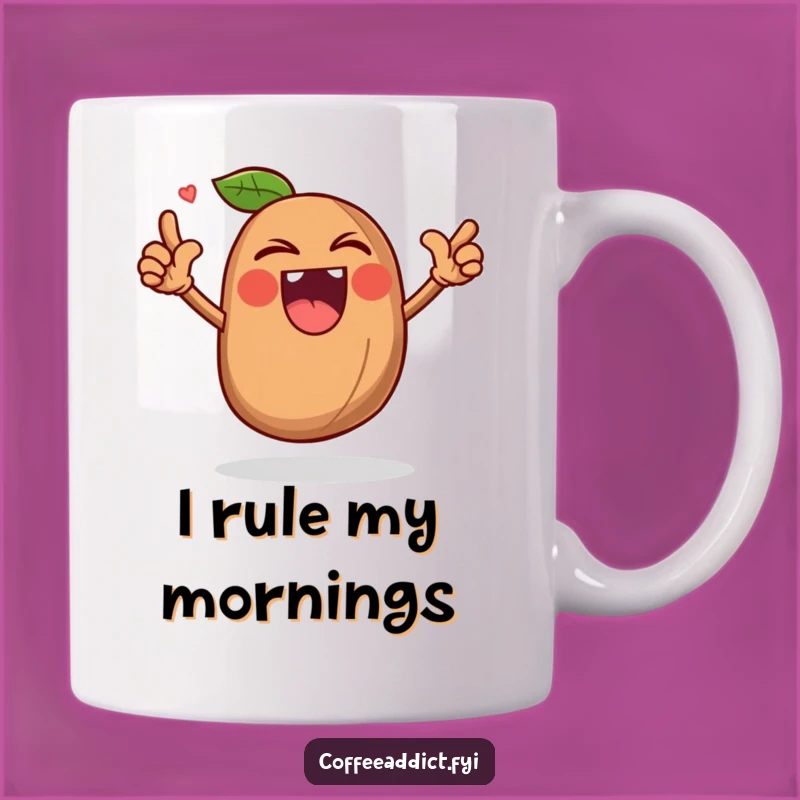 Funny Coffee Bean Mug - Triumphant Roar, Perfect Gift for Coffee Fanatics