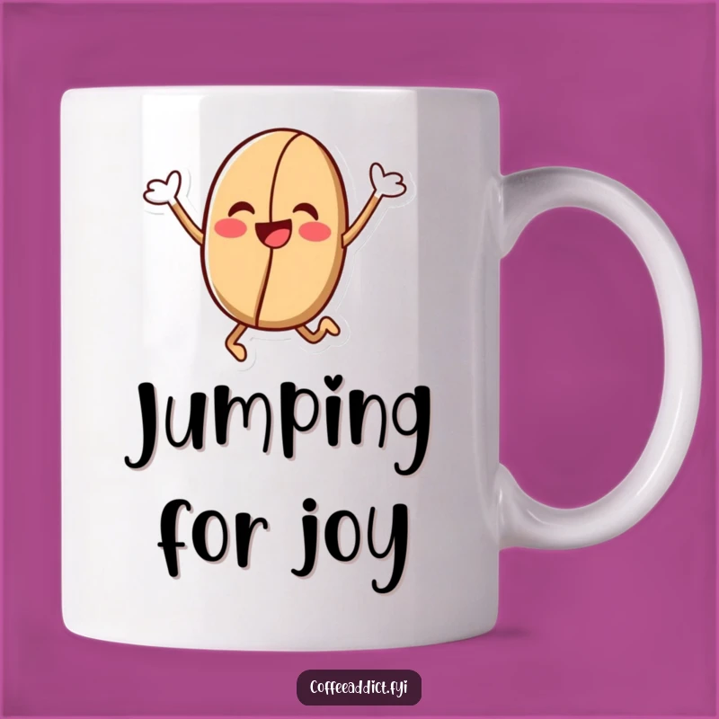 Funny Kawaii Coffee Bean Mug: Leap into Your Day with Humorous Joy