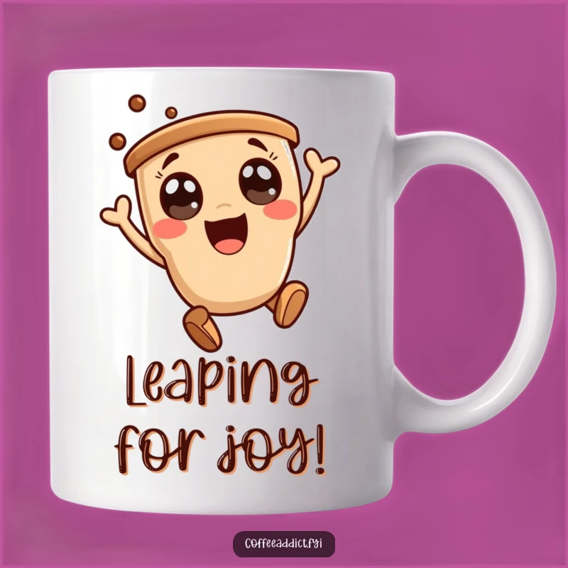 Funny Kawaii Coffee Leap Mug - Adorable and Joyful Gift for Coffee Enthusiasts
