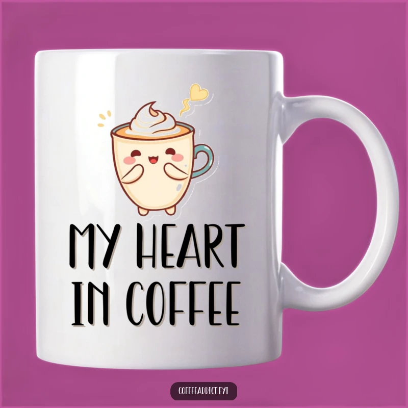 Funny Kawaii Latte Art Mug - Heart Shape Creation Gift