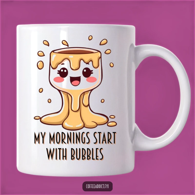 Funny Kawaii Coffee Drip Mug - Cheerful Bubbly Cascade Funny Gift