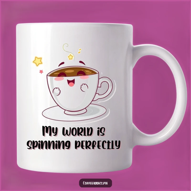 Funny Coffee Saucer Mug - Spinning Delight Design, Perfect Quirky Gift