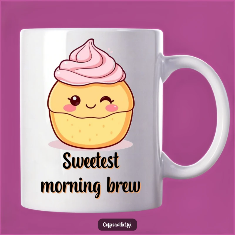 Funny Kawaii Pastry Mug - Delighted Frosting Friend, Sweet Gift
