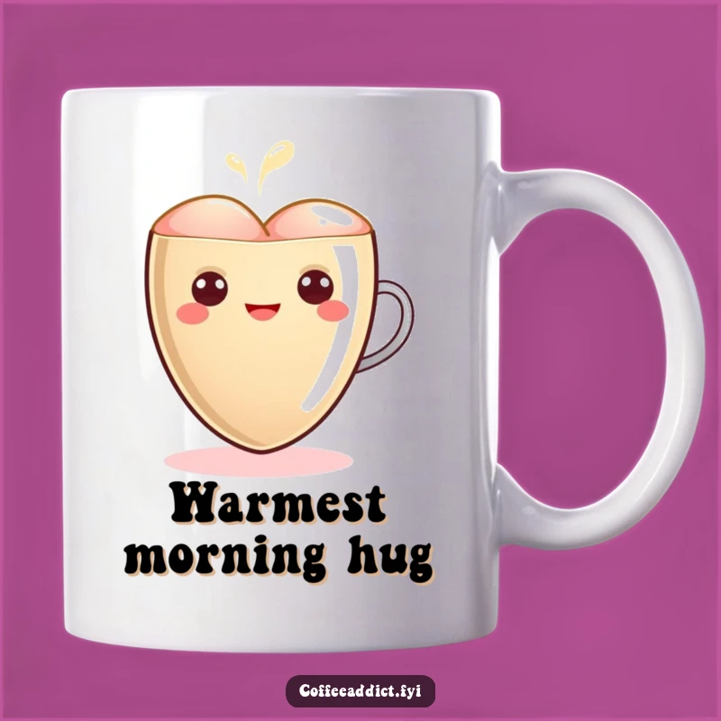 Funny Kawaii Latte Heart Mug - Warm Glow, Loving Gift