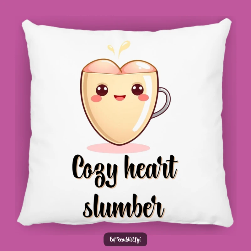 Funny Kawaii Latte Heart Pillow - Cozy Warmth, Comfort Gift