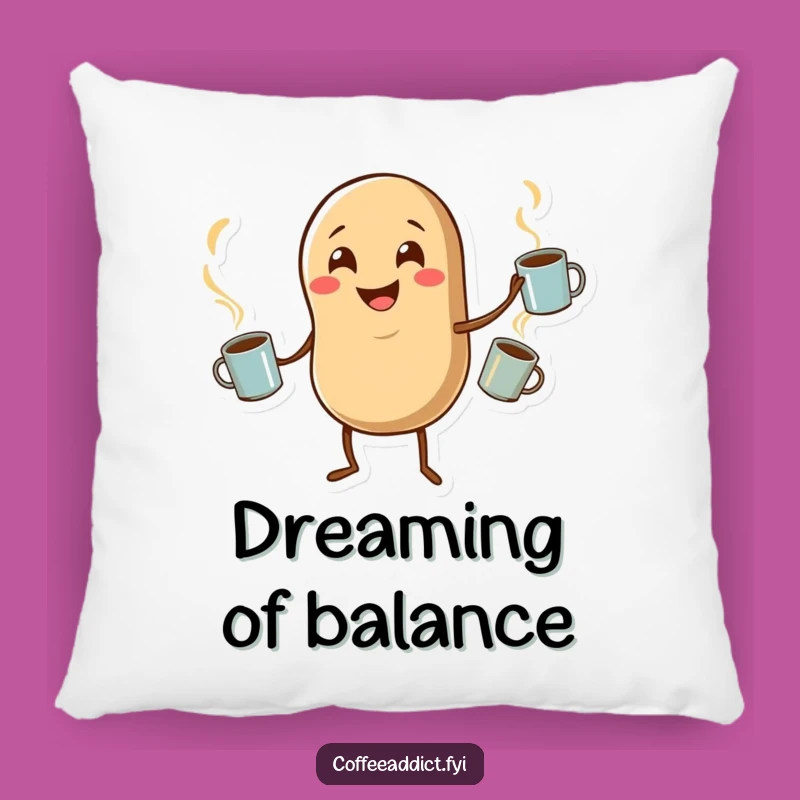 Funny Coffee Bean Juggling Pillow for Comfy Moments and Giggles