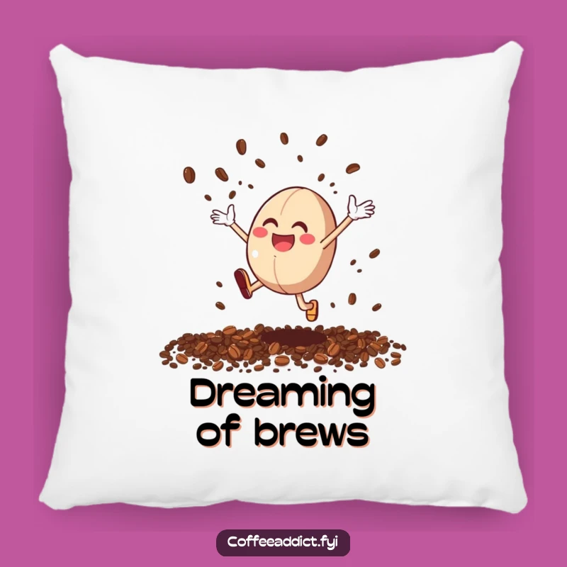 Funny Coffee Bean Leap Pillow: Soft Cartoon Cushion for Cozy, Funny Gifts