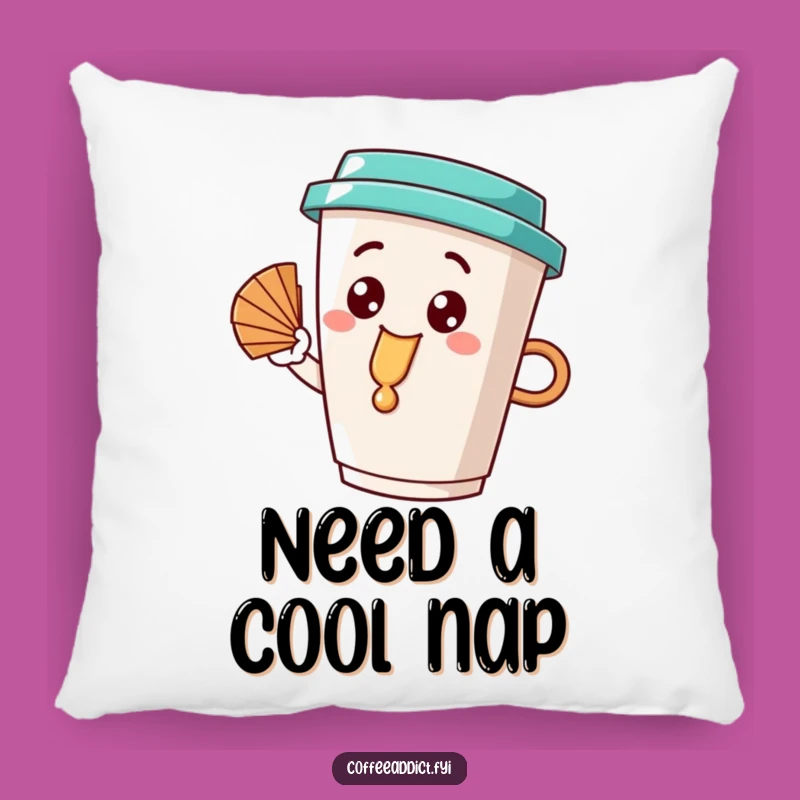 Funny Dribble Coffee Cup Pillow, Comfy and Hilarious Accent for Coffee Lovers' Homes