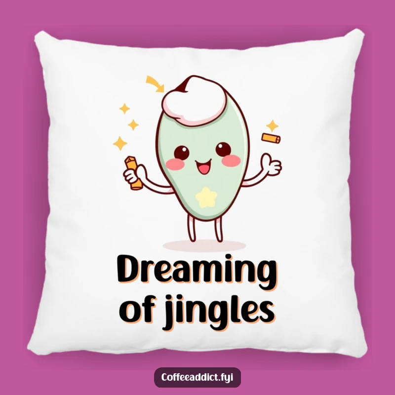 Funny Kawaii Coffee Spoon Pillow, Delighted Flourish Gift for Cozy Comfort