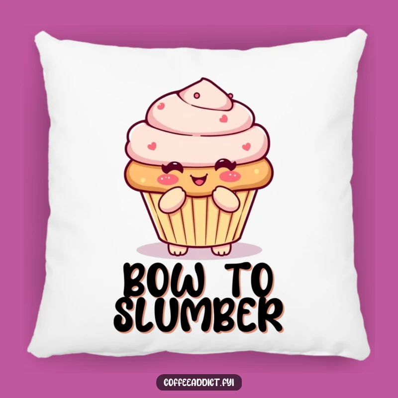 Funny Kawaii Muffin Pillow: Bowing Character Cushion for Cozy Comfort