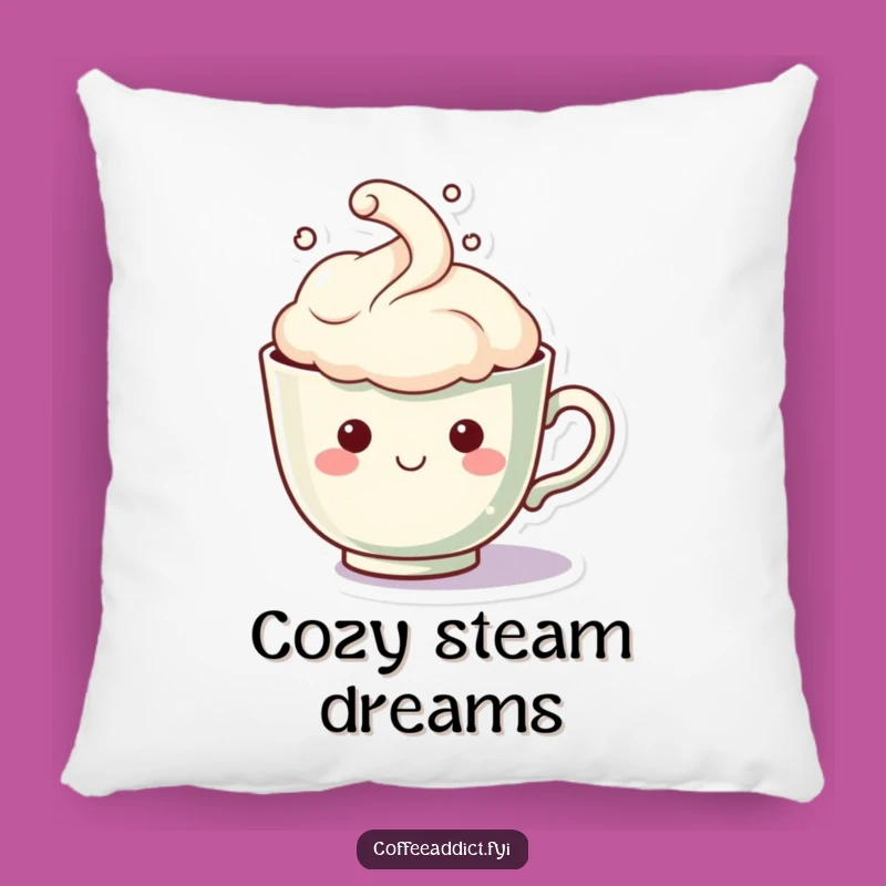 Funny Kawaii Teacup Pillow: Cozy Comfort with a Smiling Steam Cloud