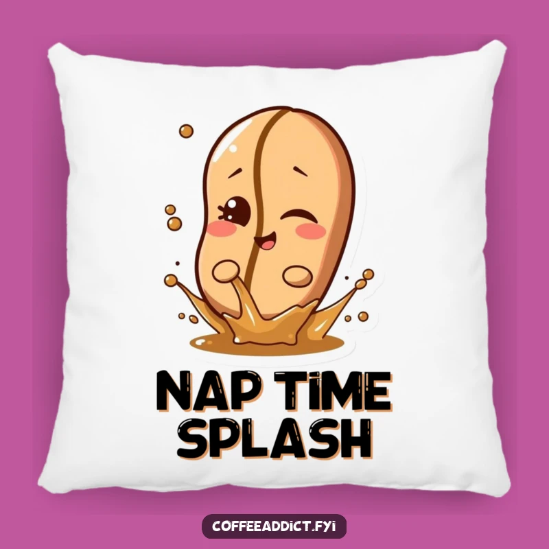 Funny Winking Coffee Bean Splash Pillow, Comfy and Playful Accent for Cozy Homes