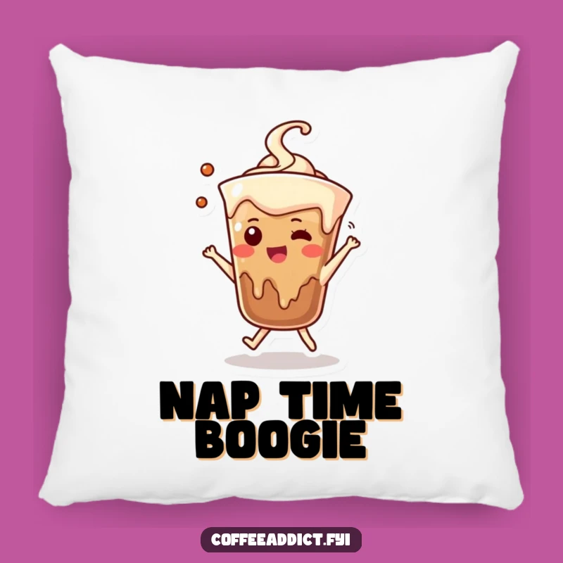 Funny Coffee Drip Pillow - Dancing Comfort, Playful Accent Cushion
