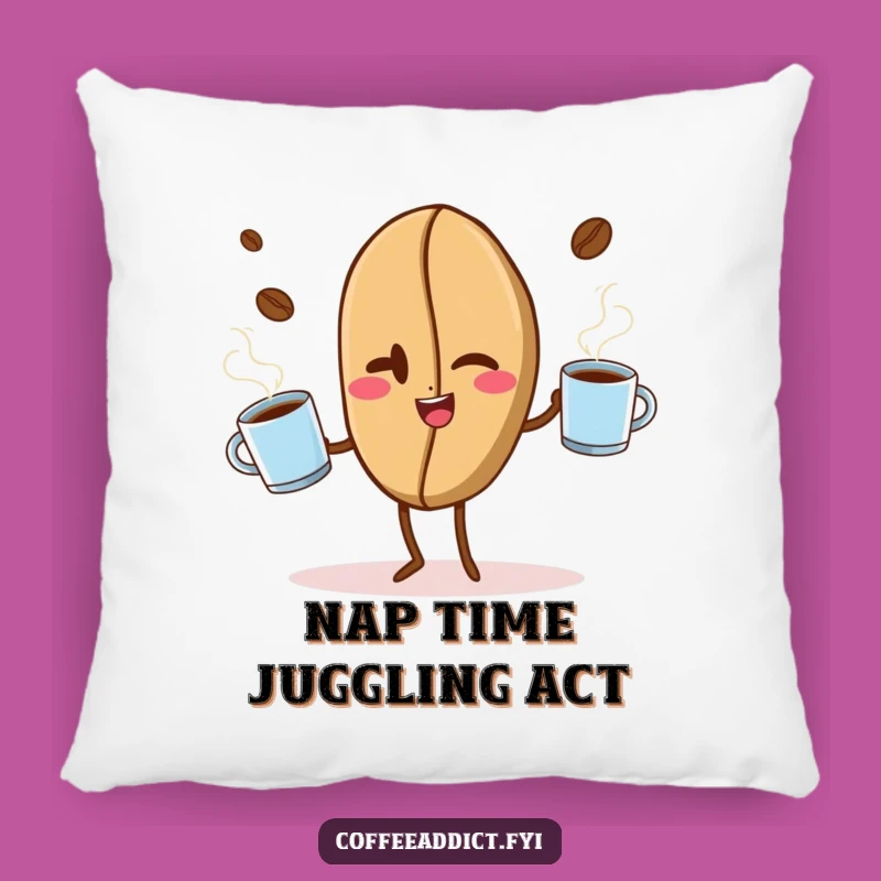 Funny Coffee Bean Juggling Pillow - Cozy and Hilarious Accent for Your Couch