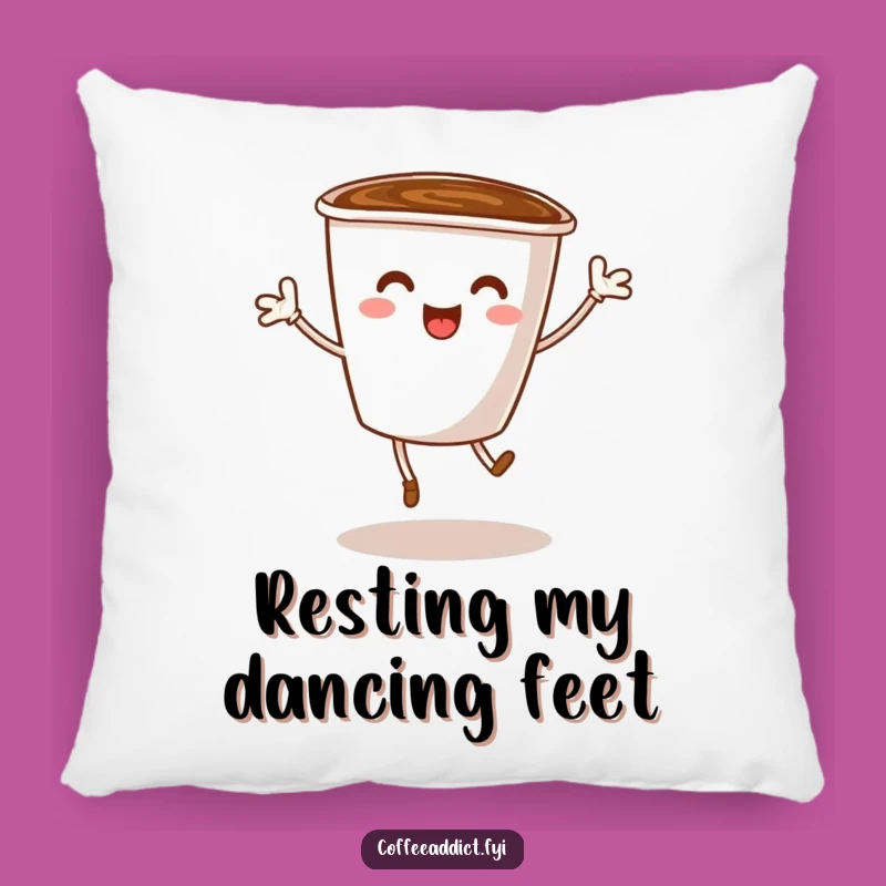 Funny Coffee Cup Dance Pillow for Cozy and Comical Relaxation