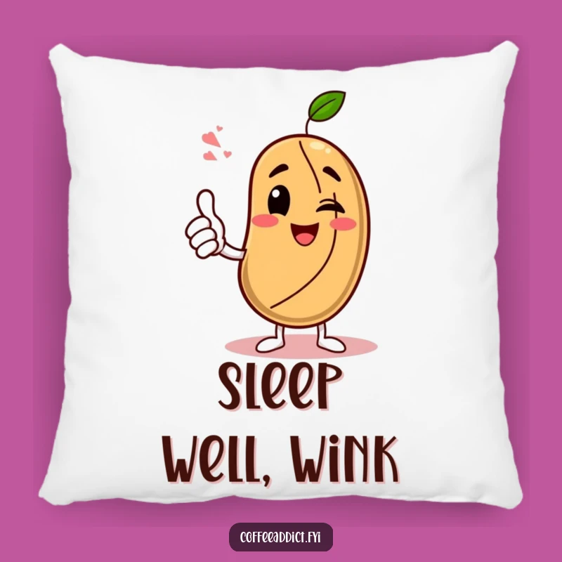 Funny Encouraging Pillow: Coffee Bean Thumbs Up - Cozy Gift!