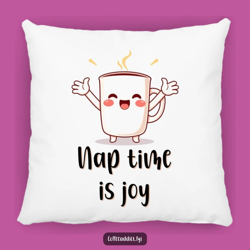 Soft Funny Kawaii Coffee Mug Pillow - Cuddle Up with Joyful Comfort, Gift Idea