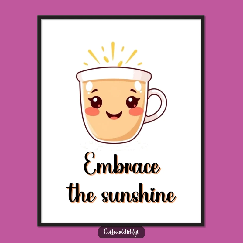 Funny Smiling Art: Coffee Cup Warmth - Instant Download Gift!