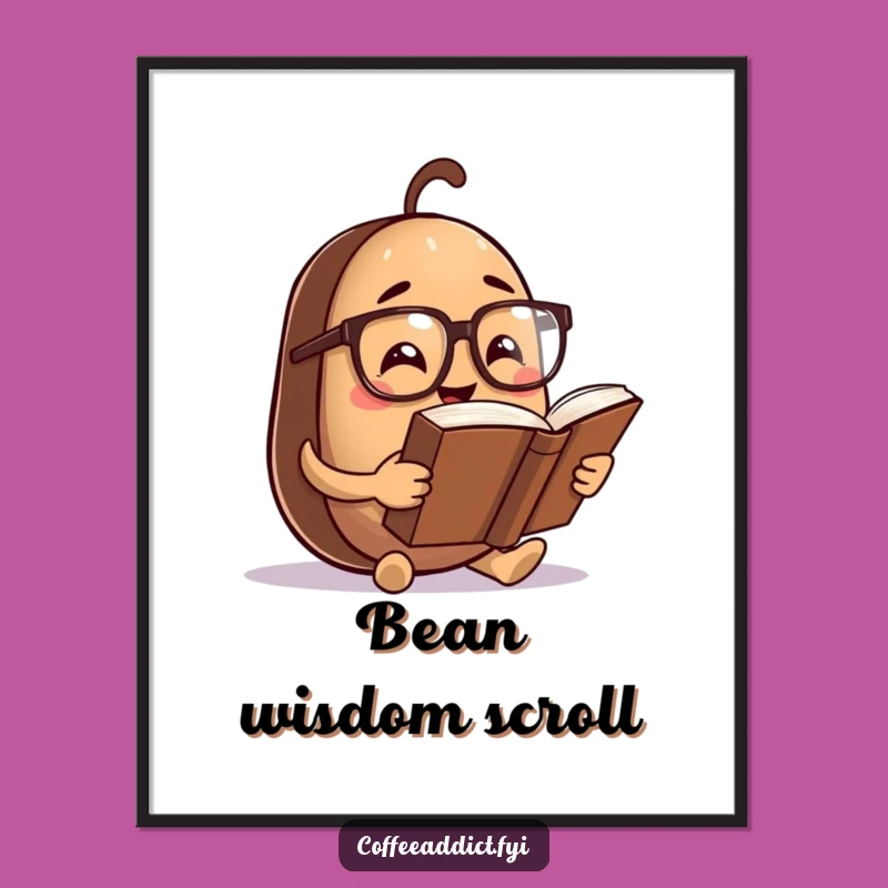 Funny Coffee Bean Art: Intellectual Reader - Instant Download Gift!