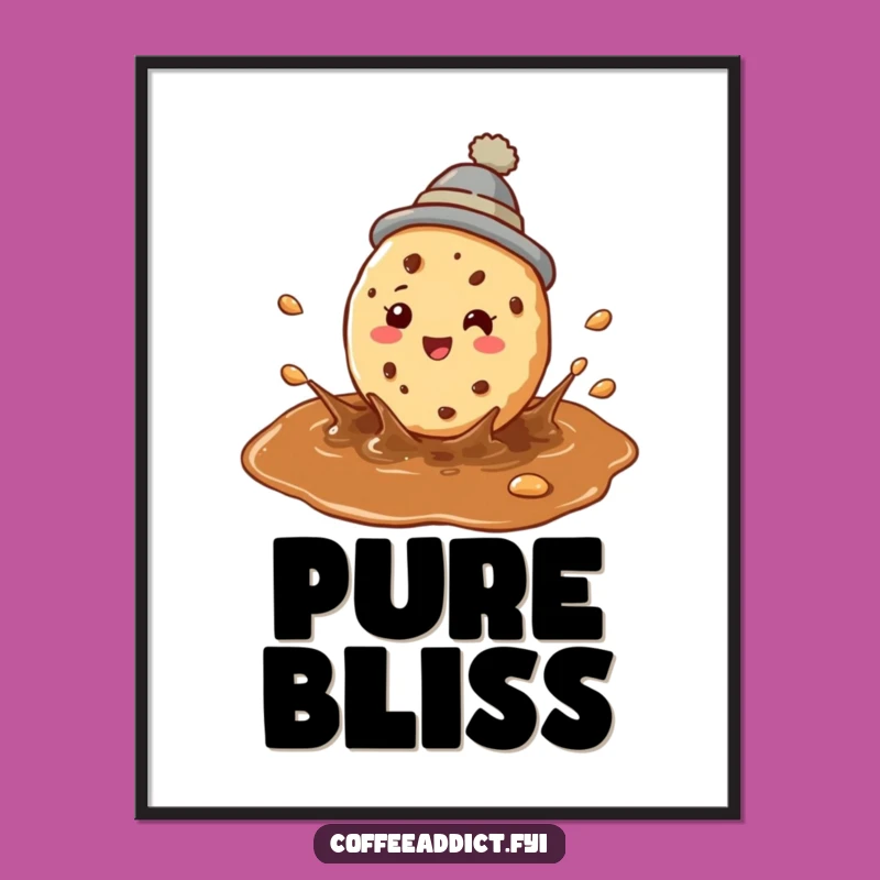 Funny Cookie Coffee Digital Print: Perky Splashy Art for Instant Decor