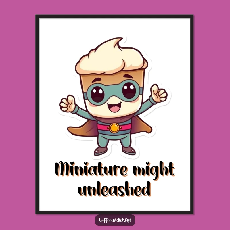 Funny Heroic Espresso Art Print: Instant Courage, a Bold Funny Gift