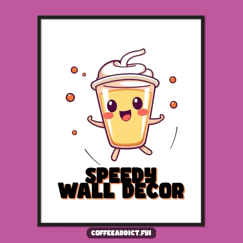 Funny Kawaii Espresso Shot Digital Art - Zippy Instant Download, Gift