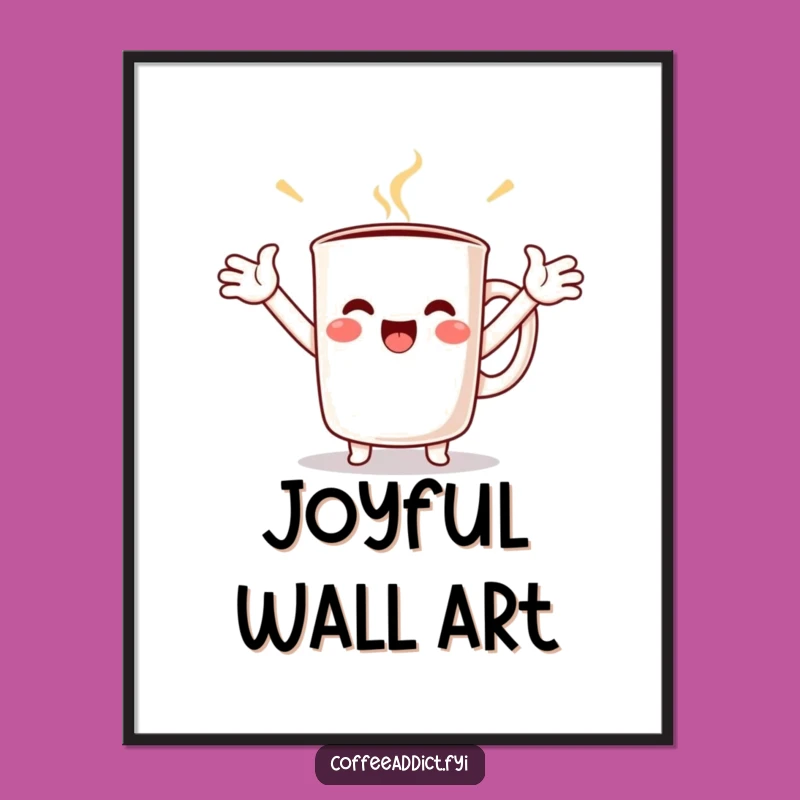 Funny Kawaii Coffee Mug Digital Art - Joyful Instant Download, Perfect Gift